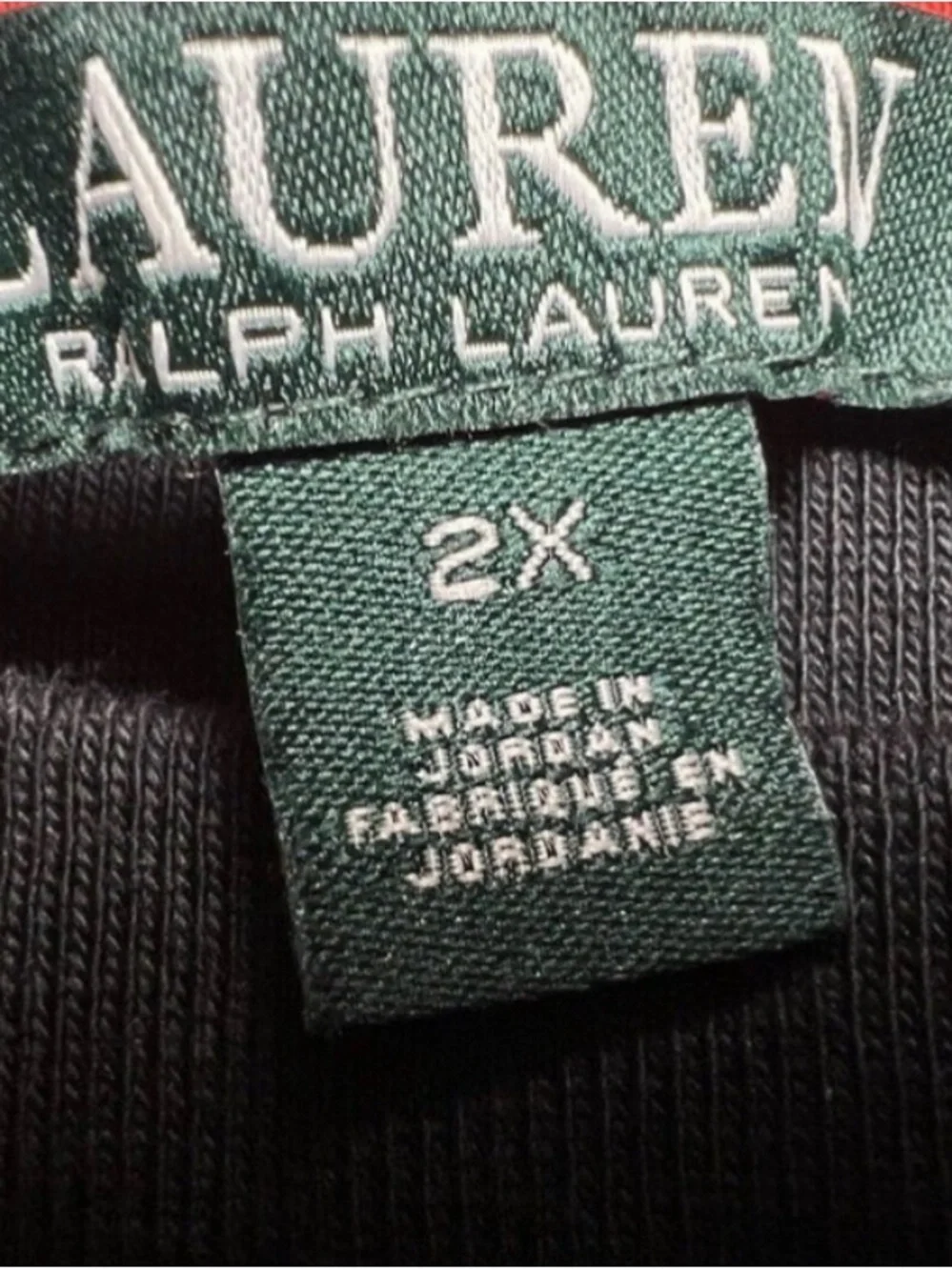 Ralph Lauren Black Polo Top with Dark Green Label - Picture 3 of 3